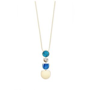 Luna Long Kendra Scott Elegant Gold & Blue Pendant Necklace Adjustable w/ pouch